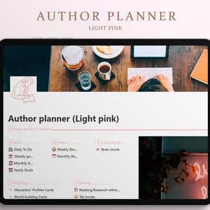 Notion templates author Planner, Notion for writers planner template, Digital Author planner,