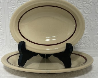 2 Stück Oval Buffalo Cafe China 1 Schüssel und 1 Platte OVAL DESERT BOWL und ovale Platte