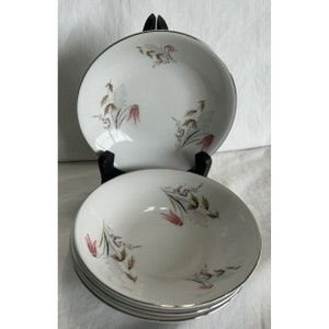 Tigelas de sobremesa de frutas vintage 4 Royal Duchess Fine China Mountain Bell 5 1/8"