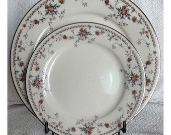 Vintage Noritake Adagio diner- en saladebordenset - bloemdessin