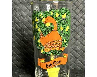 Twelve days of Christmas Glass Tumbler 6th Day ONLY REPLACEMENT