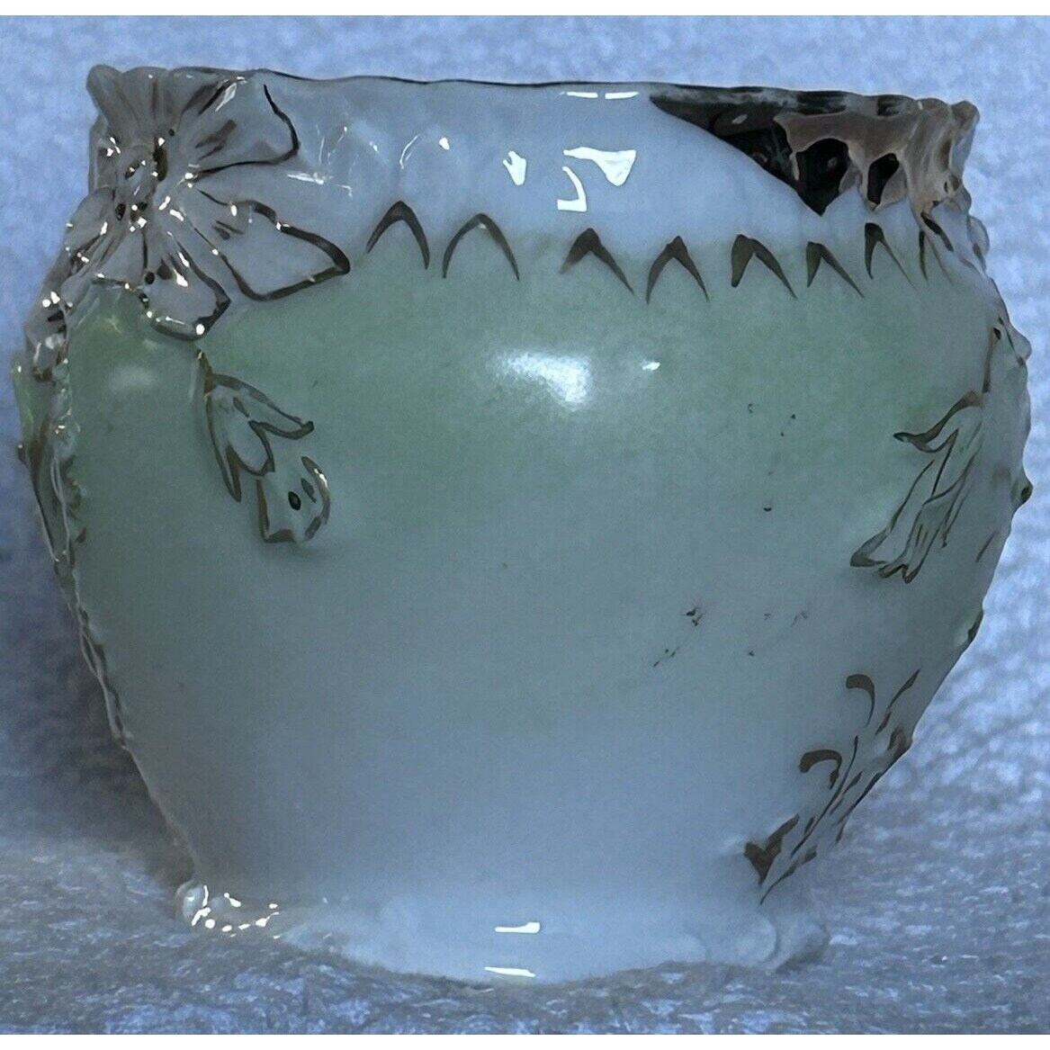 Antique Eggshell Porcelain Tea Cup: Scalloped Mint Green With Gilded ...