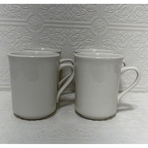 Syracuse China Vintage Restaurant Ware 4" Tall Coffee Cups/ Mugs Set of 4