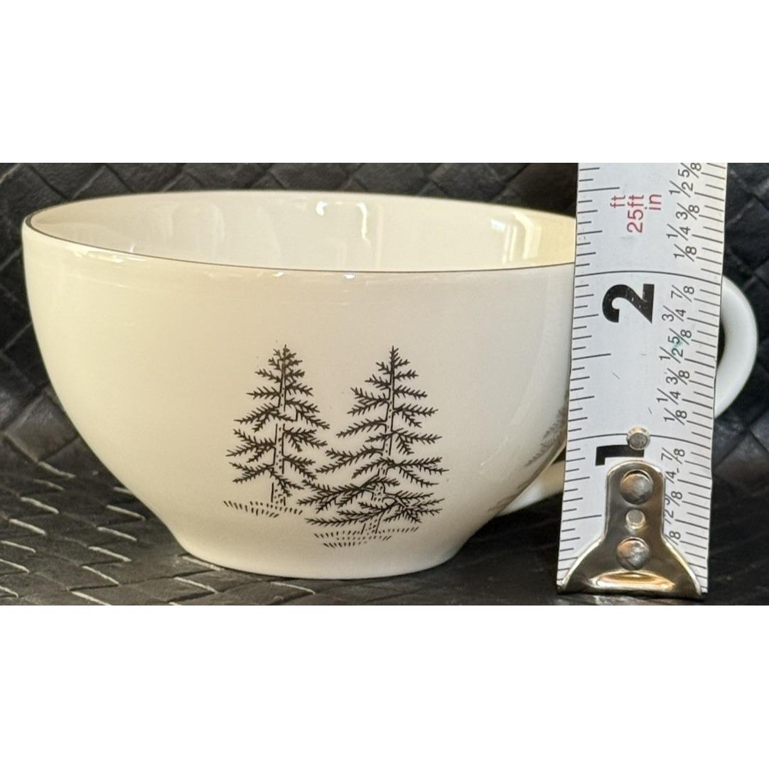 Fukagawa China Arita Silver Tree # 224 Set of 4 Cups and Saucers