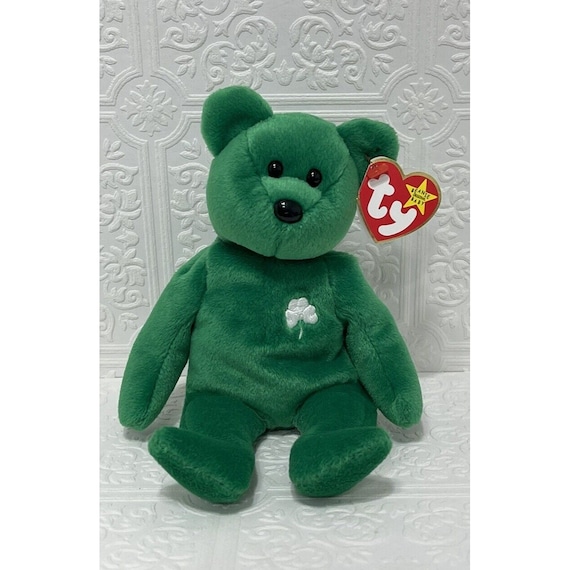 1997 Ty Beanie Baby Original Erin Lucky Shamrock Teddy Bear Beanbag Plush Toy Etsy UK