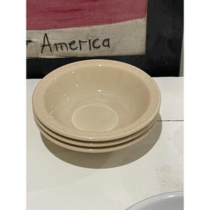 Syracuse China Econo Rim Adobe Tan Embossed Border Berry Bowls MCM Set of 3
