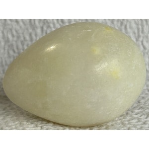 White/Ivory Colored Alabaster Egg - Large Matte White/Ivory Marble Alabaster Egg
