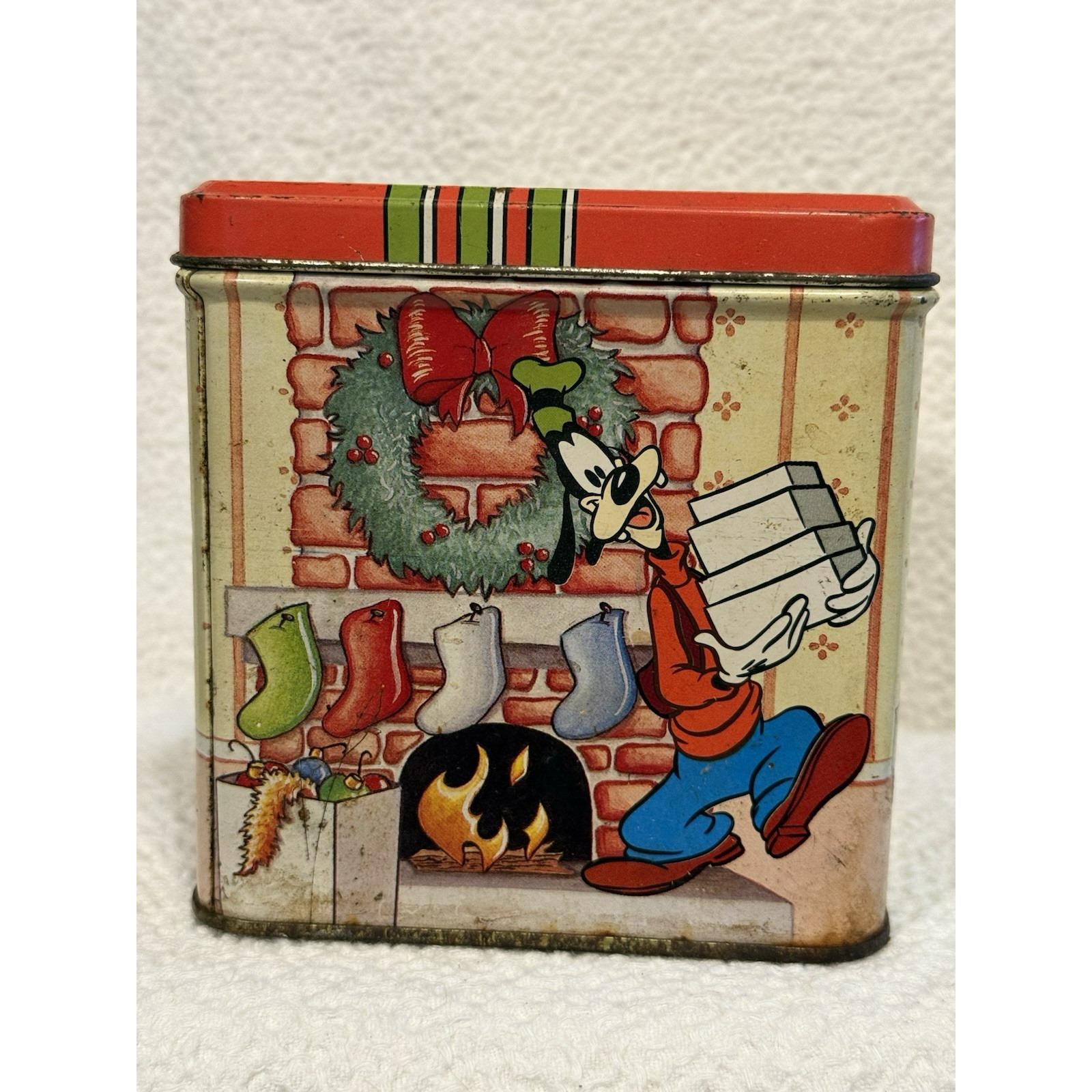 Disney Square Decorative Tin - Silver Top with Red Trim Vtg Walt Disney World Florida Map 10 3/4 main image 3