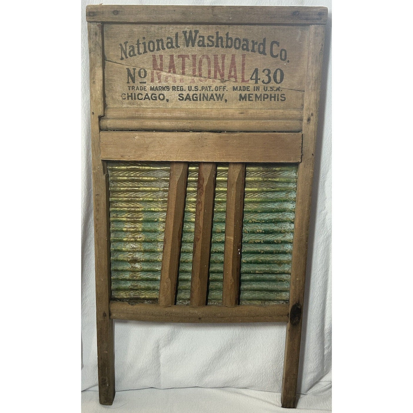 30’s〜 NATIONAL Washboard Coウォッシュボード USA製 Antique National Washboard Co. #430 'the Brass Chief' USA