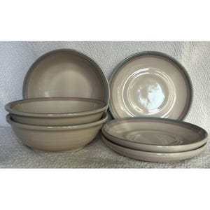 Pfaltzgraff Aura Pink 6 Piece Set 3 Bowls 3 Saucers Discontinued 1986 to 2007 replacements