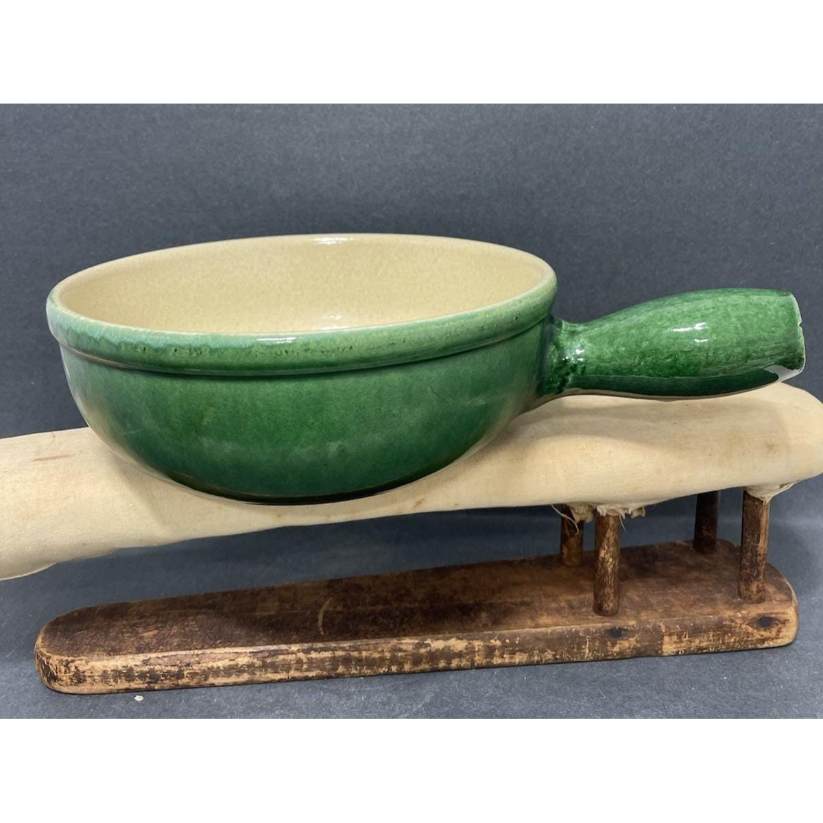 フォンデュ鍋 ヴィンテージ LANDERT Vintage LANDERT 22 Fondue Pot Serveware Green Glazed Swiss