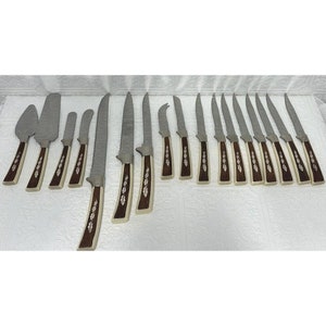 Vintage Regent Sheffield Stainless Steel England Cutlery Set Leaf Design 17 Pcs.