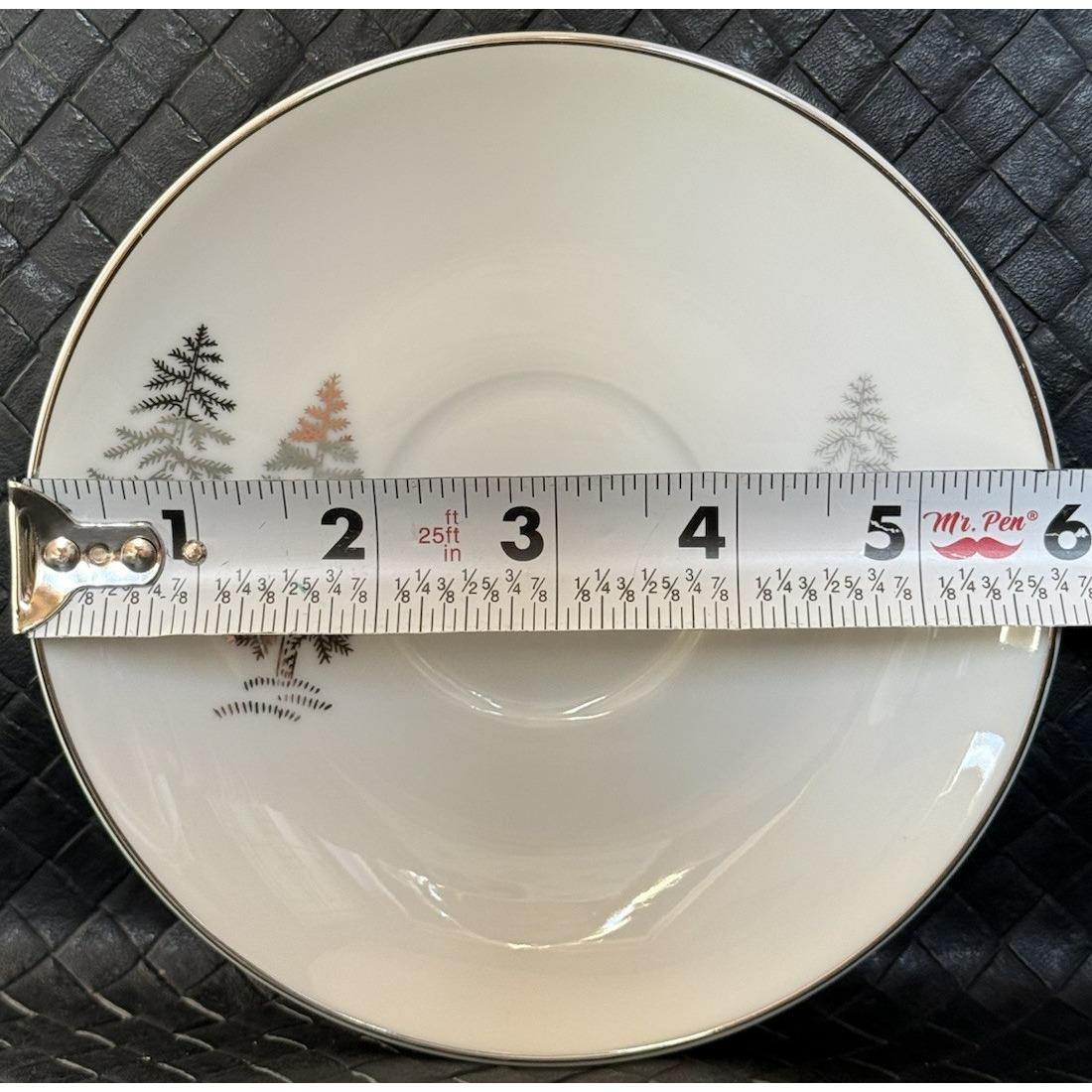 Fukagawa China Arita Silver Tree # 224 Set of 4 Cups and Saucers