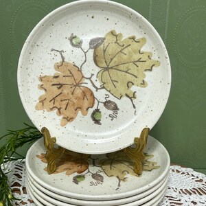 METLOX Poppytrail Vernon Woodland Gold Fall Leaves 6 In Bread Plates Set Of 6