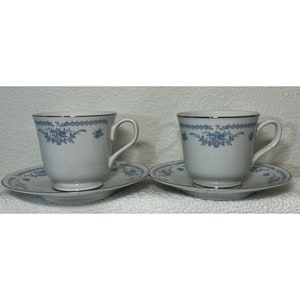 Ekco International Winsford 2 Cups & Saucer sets Exquisite Fine China Vintage