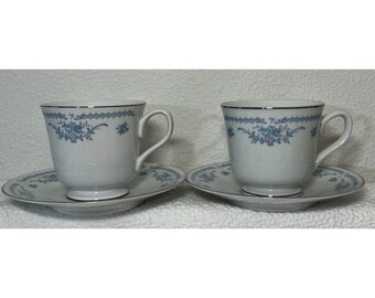 Ekco International Winsford 2 Cups & Saucer sets Exquisite Fine China Vintage