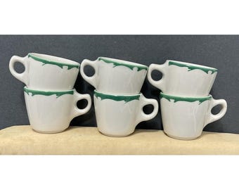 Vintage Buffalo China Coffee Mug Set - Restaurant Ware - 1950s Diner