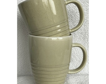 Pfaltzgraff Cappuccino Mugs Set Of 2 Discontinued Ribbed Stoneware