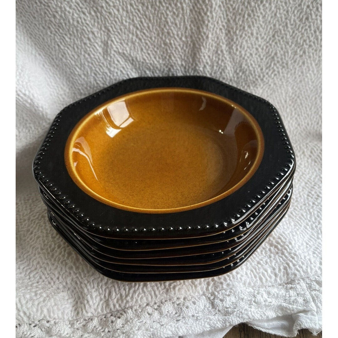 Vintage Sears Ironstone OCTAGON AMBER Bowls 77/8 Lot Etsy