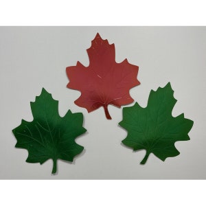 BEISTLE FALL Thanksgiving Halloween Leaves Lot 12” Die Cut Maple Leaves Metallic