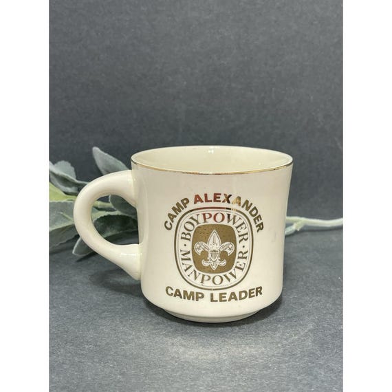 Vintage BSA Boy Scouts Coffee Cup Mug Camp Alexander 1970 Boypower Manpower