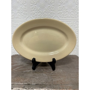 Vintage Shenango Inca Ware Rimroll Oval Plate Cream Color EUC!