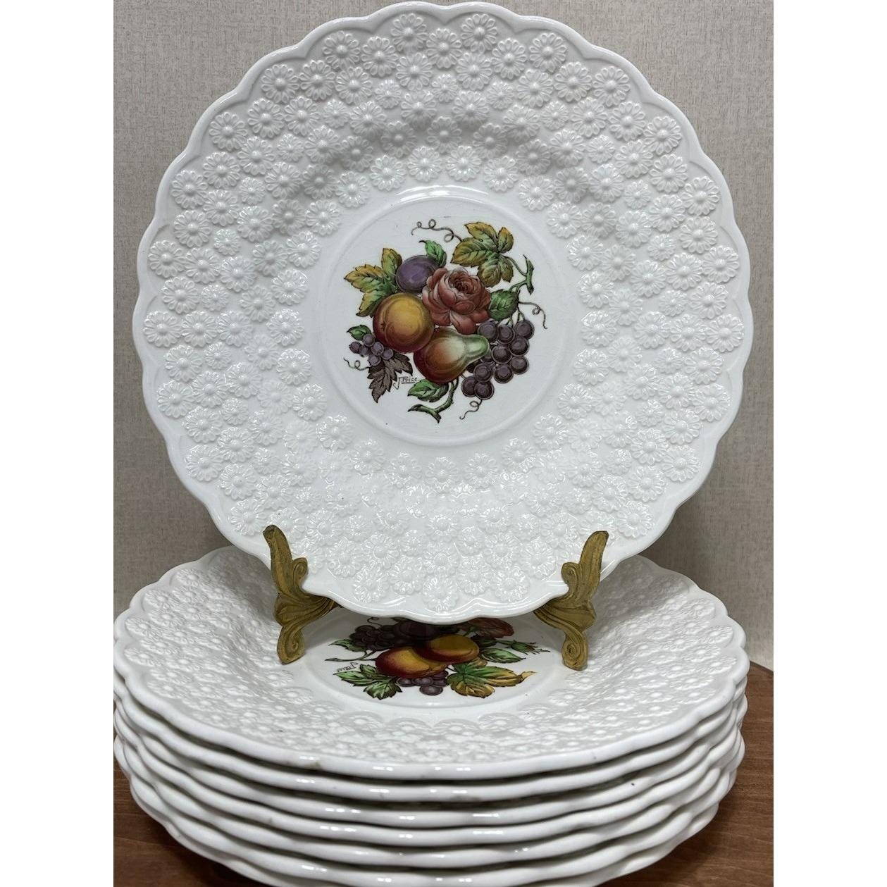 Copeland Spode Daisy Alden Luncheon Plate 9 in Set of 8 England