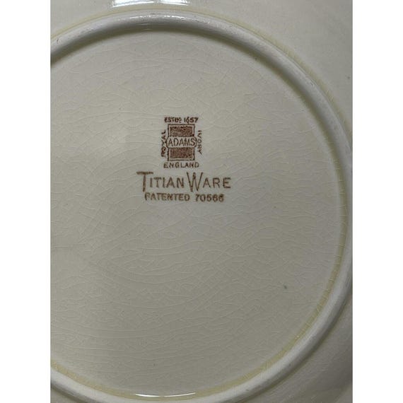 Vintage Adams Della Robia Dinner Plates: Royal Ivory Titan Ware
