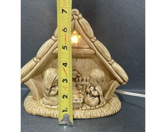 ヴィンテージ陶器製キリスト降誕シーン：7インチのクリスマス