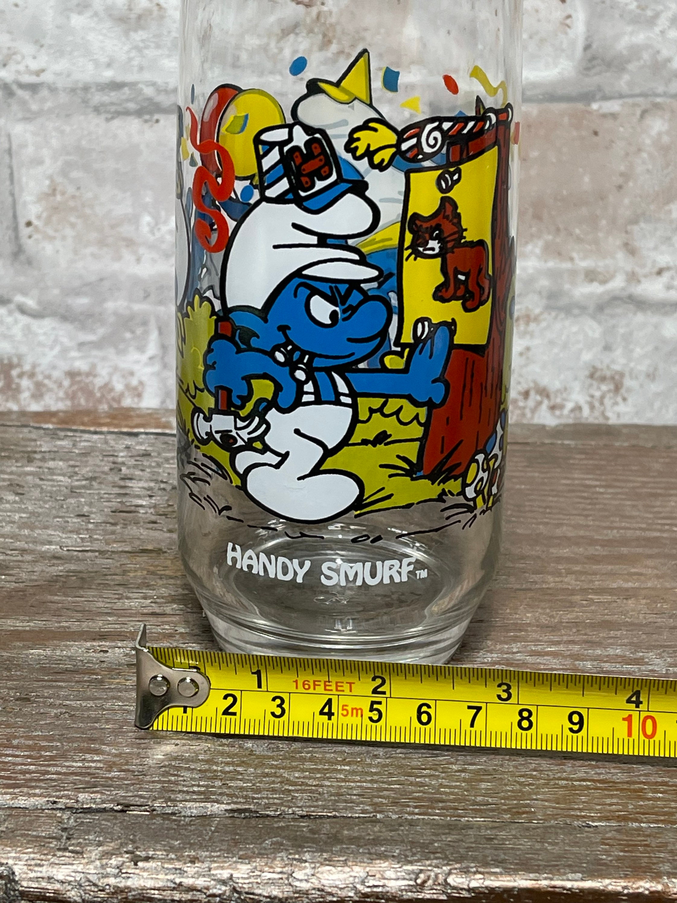 1983年ヴィンテージ スマーフ「ハンディ」ドリンクグラス - Etsy 日本