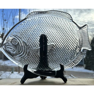 Four en forme de poisson à table Assiettes à poisson Plateaux Ensemble de 2 poissons vintage allant au four Made In USA