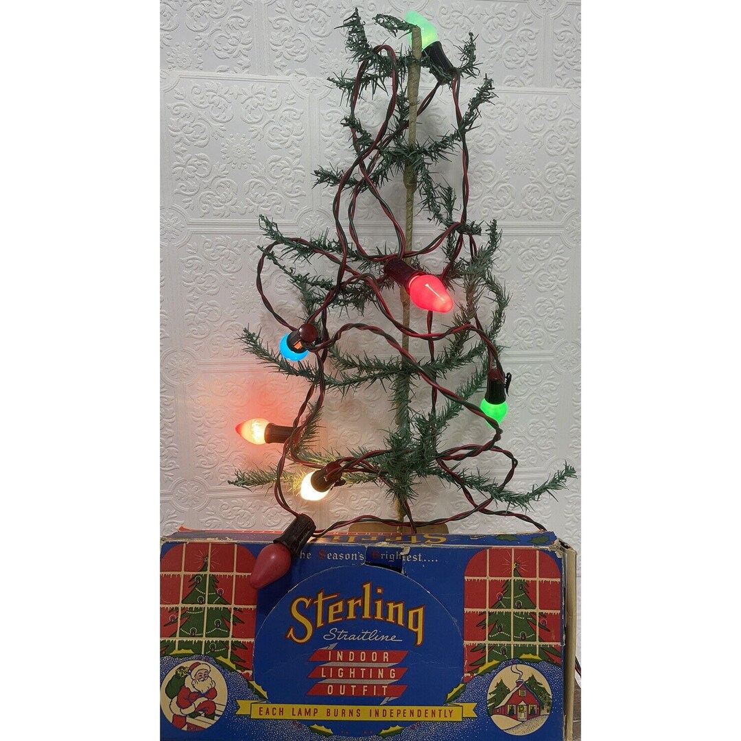 Sterling Straightline Christmas Tree Lights Working 1930s Antique