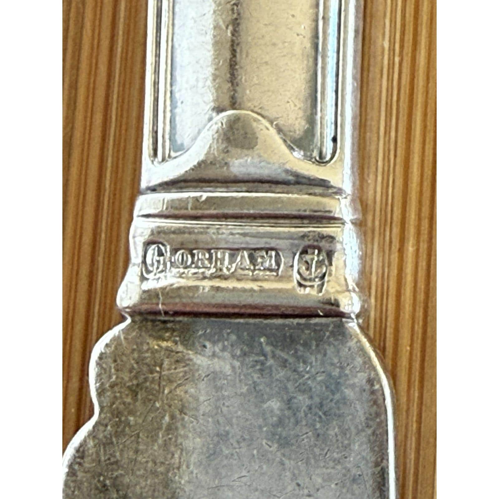 Vintage Gorham Silver Plate Kings Pattern Butter Knife Anchor
