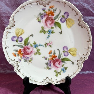 Zen Scherzer & Co Bavaria Germany 7 3/4” Luncheon Plate Rare Antique 1880-1918. A unique style with cutouts along the edge. A rare find in t