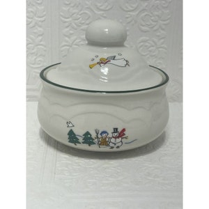 PFALTZGRAFF SNOW VILLAGE Perennials 2 3/8&quot;h Sugar Bowl with Lid