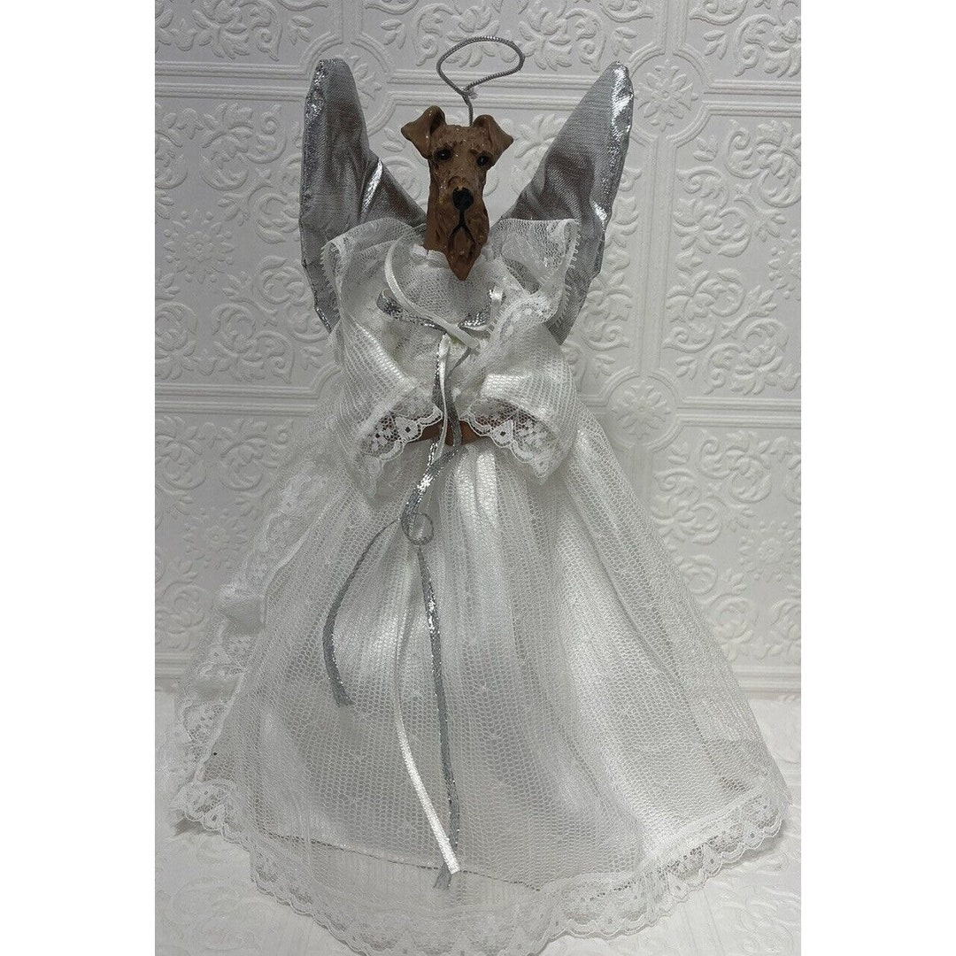 Terrier Dog Angel Tree Topper With Silver Wings Kits by Fun Etsy