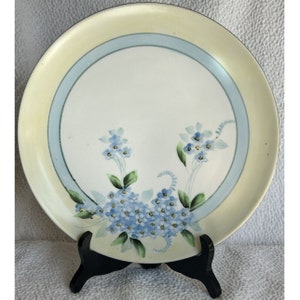 Antique Nippon Luncheon Plate: Forget-Me-Nots Pastel Floral Decor