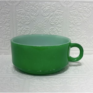 Glasbake Milk Glass Soup Mug C-Handle J-2711 USA Vintage