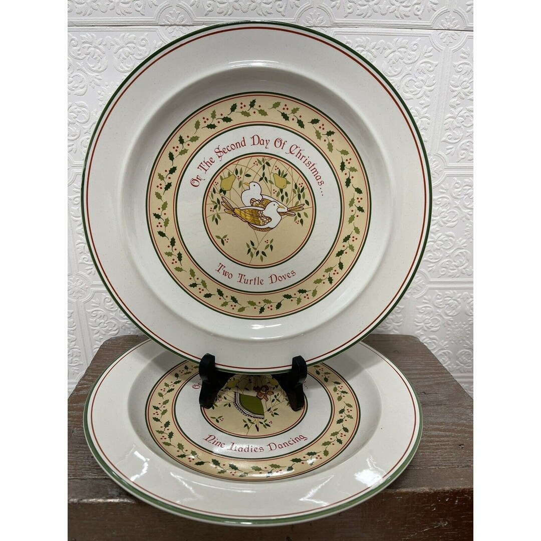 Anchor Hocking 12 Days of Christmas Dinner Plates Stoneware Etsy