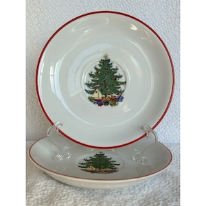 Cuthbertson American Christmas Tree c2001 Set mit 2 Untertassen 6 ”Ausgezeichnet