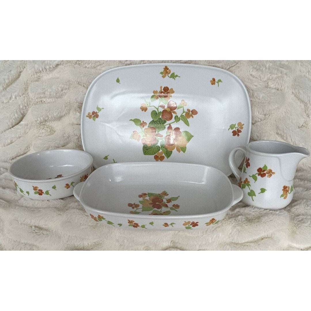 Noritake Progression Happy Days Vintage 4 Piece Serveware Set EUC
