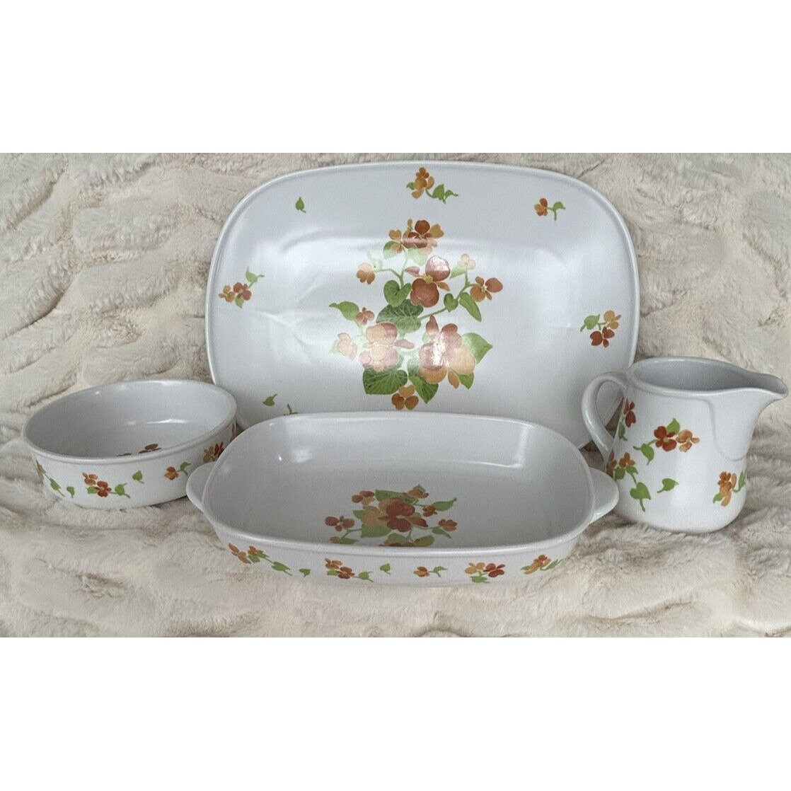 Noritake Progression Happy Days Vintage 4 Piece Serveware Set EUC