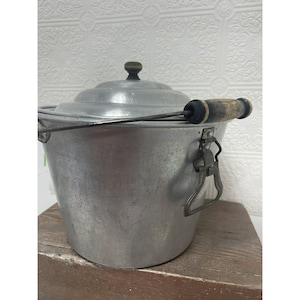 Vintage Wear-Ever Milk Bucket Aluminum Dairy Pail Strainer Old Farm Antique USA