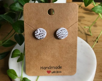 Persian Small - White / Silver Small Stud Earrings