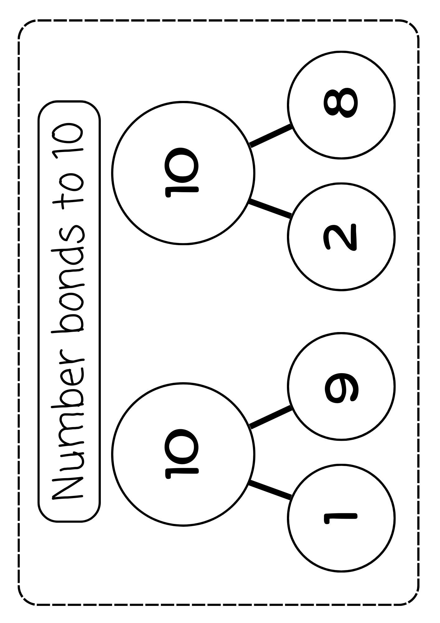 Number Bonds to 10 Work Pack Over 50 A4 Worksheets for Home-schooling ...