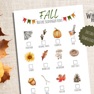 Fall Nature Scavenger Hunt Printable - Etsy Canada