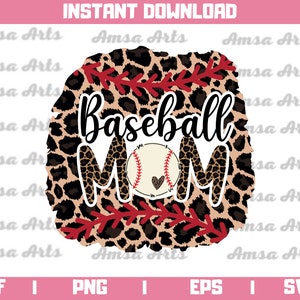 Baseball Mom leopard png sublimation, retro Baseball mama, Baseball mom shirt, leopard baseball png, dtg printing