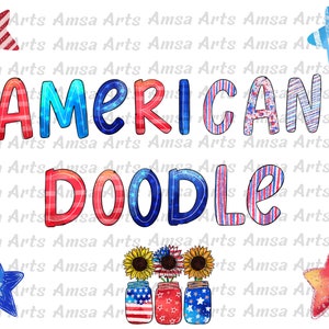 Alphabet Doodle, 4th of July PNG Letters & Numbers, Hand Drawn Alphabet Doodle, Sublimation Alpha Set Designs PNG