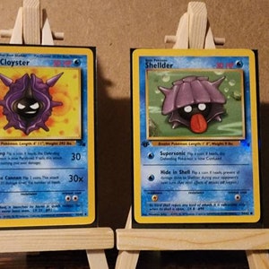 1st Edition Shellder And Cloyster Pokémon Card Evolution Set Near