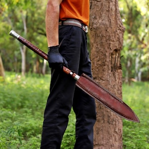 Handmade Viking Spear | Norse Mythology Throwing Spear, Medieval Decor, G-10 Handle, Leather Sheath Bild 18